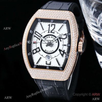 Luxury Franck Muller Vanguard Racing v45 Rose Gold Diamonds Watches